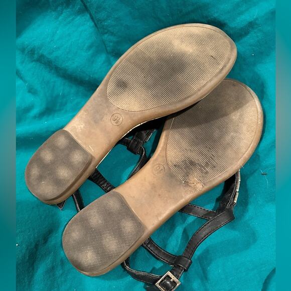 Merona black chain sandals sz 9 - Picture 2 of 4